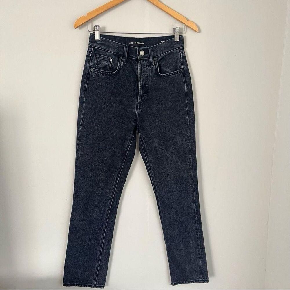 Aritzia Denim Forum Dillon High Rise Slim Black Jeans 28L Size 25